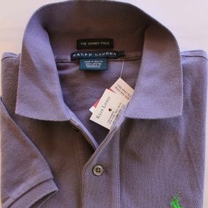 authentic Ralph LAUREN skinny POLO (S) purple NWOT